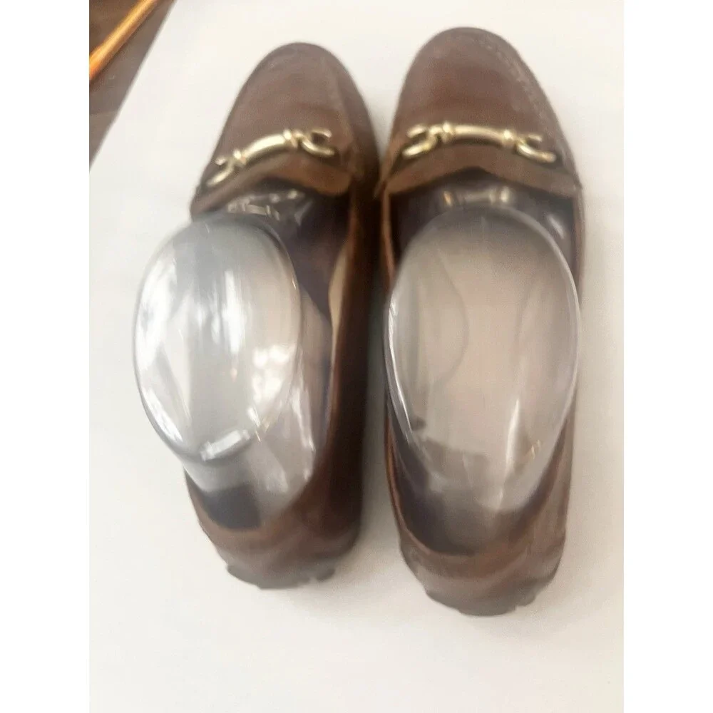Born Malena Shoes 7.5 Slip On Driving Flat Loafers Brown Leather Horse Bit Comfy